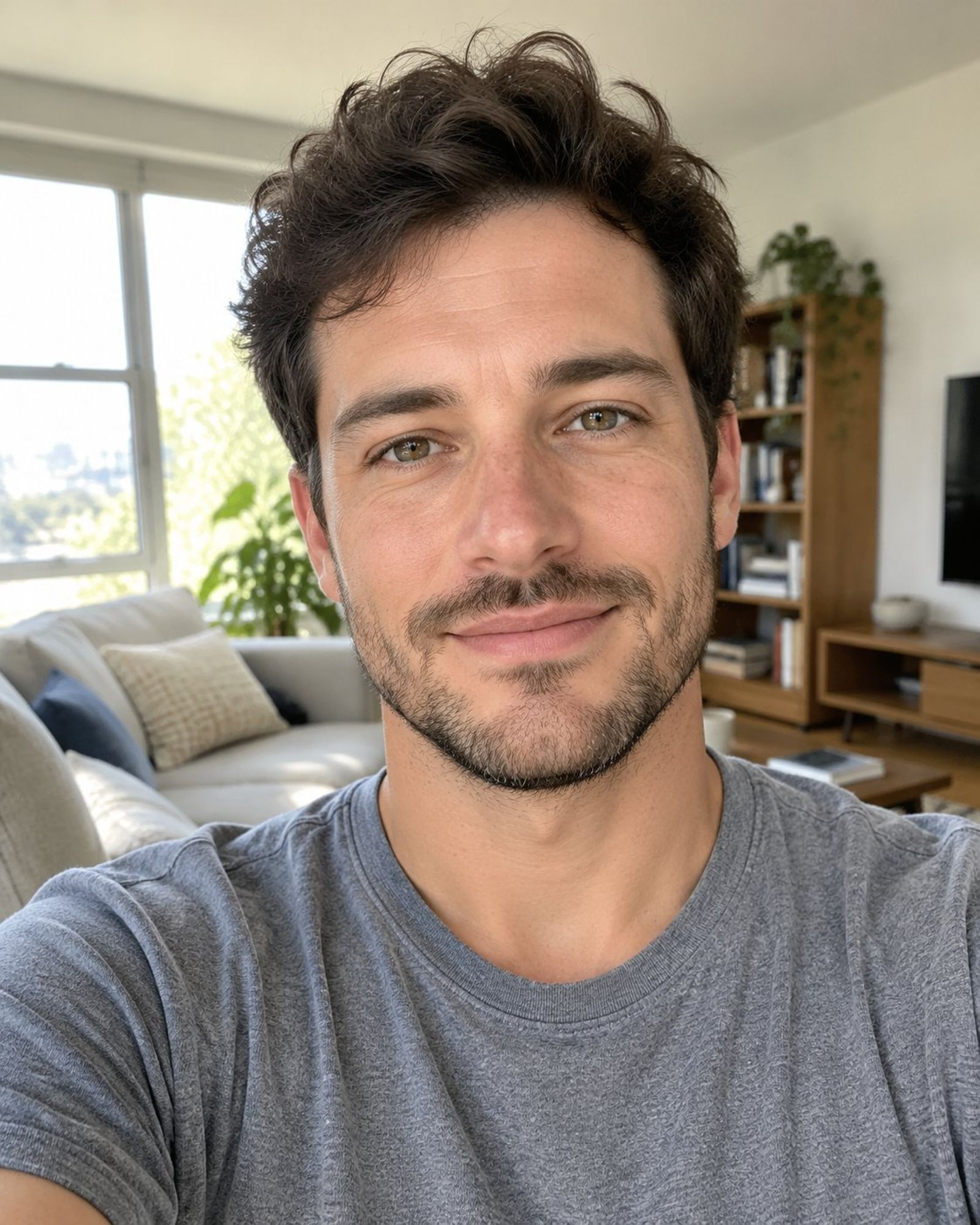 Selfie de um rapaz de barba