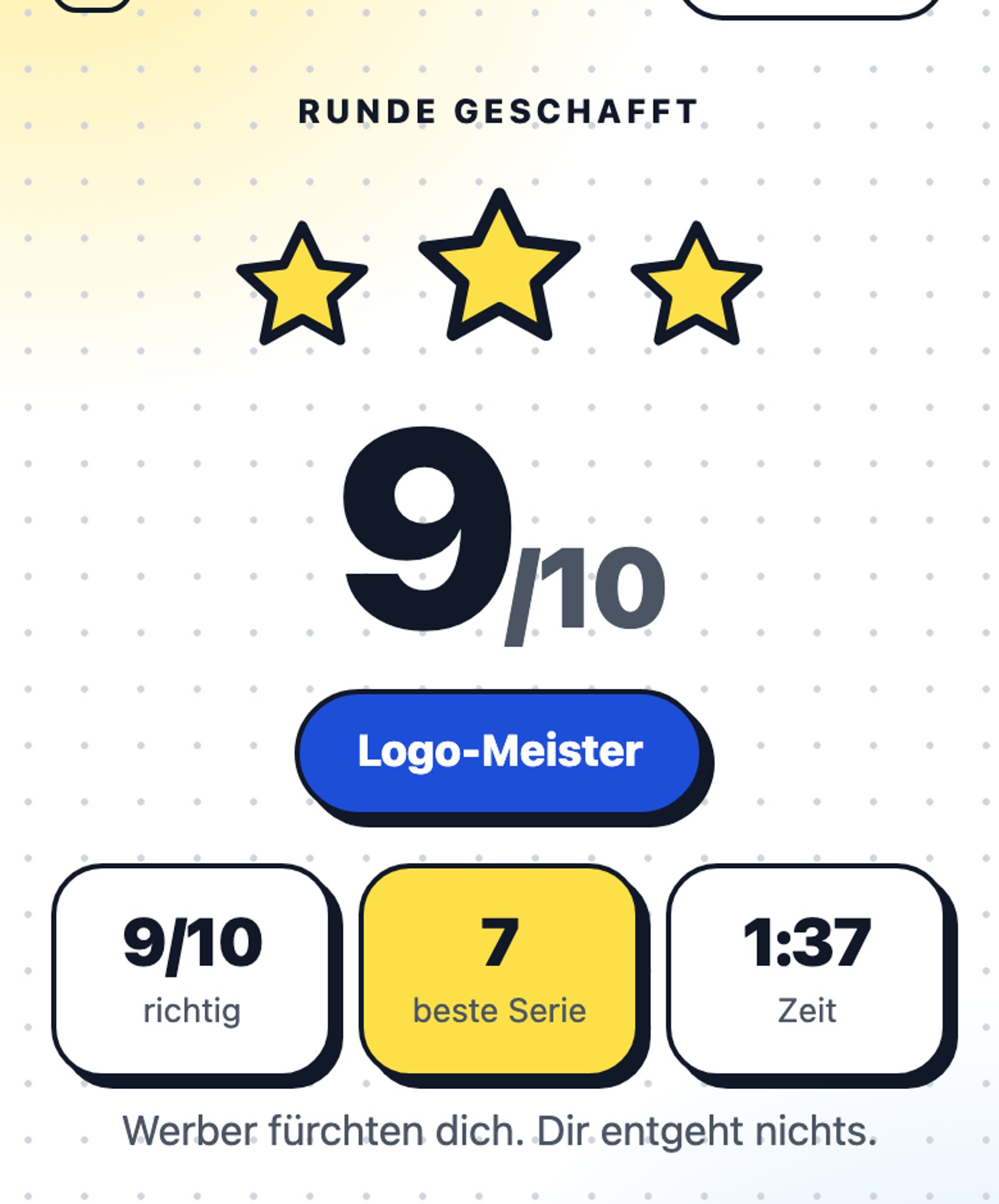 Ergebnis des Logo-Quiz: 9 von 10