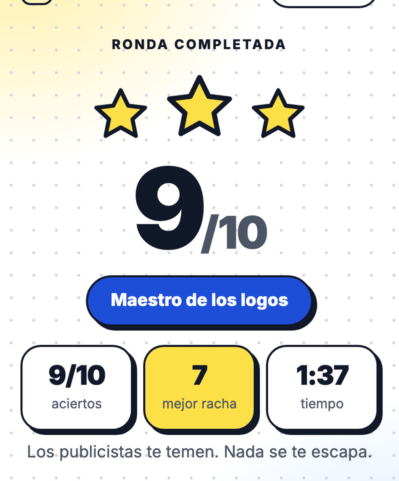 Resultado del Quiz de Logos: 9 de 10