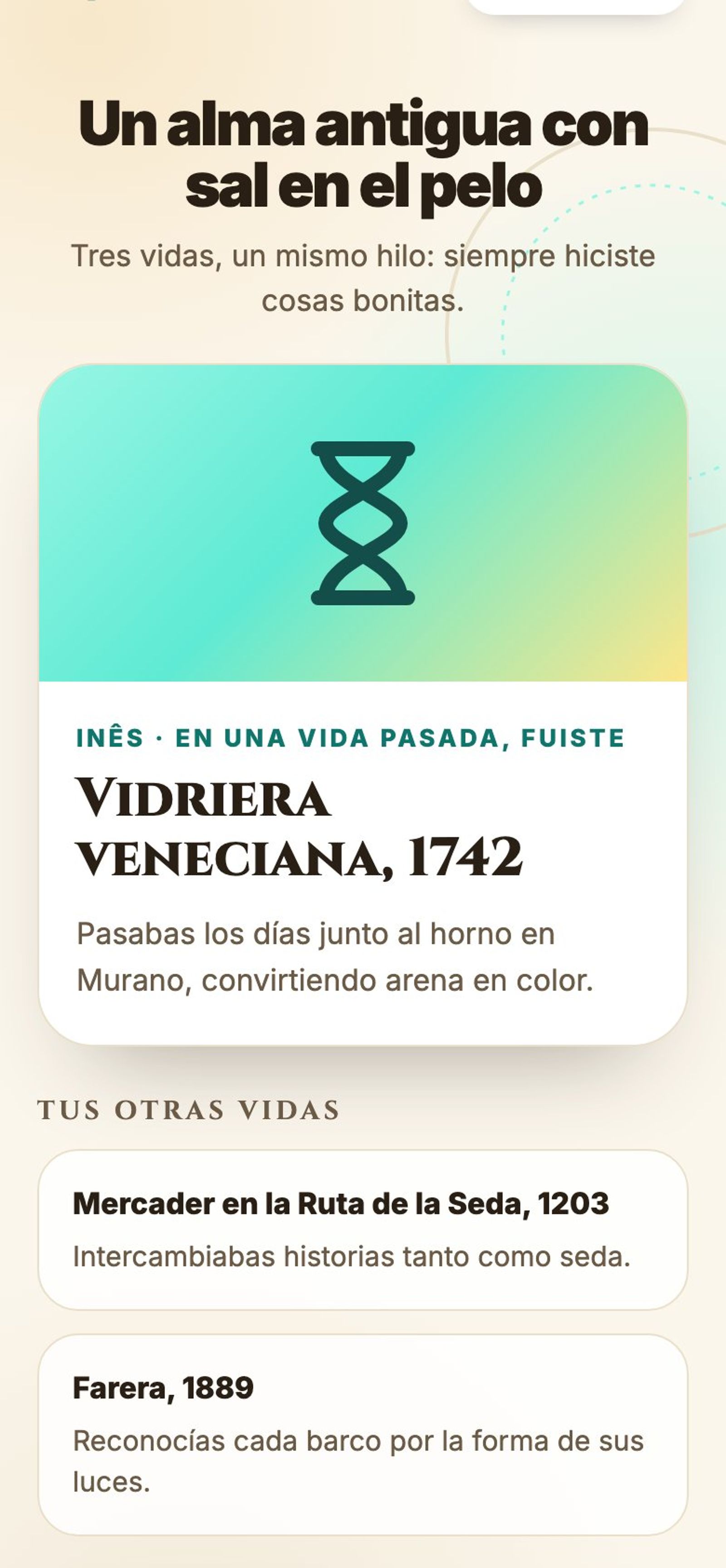 Resultado de Vidas Pasadas: vidriera veneciana en 1742